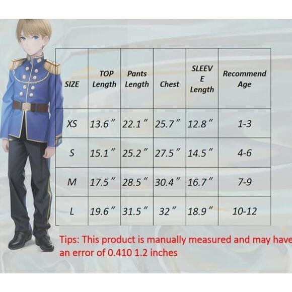 Boy’s Free Beauty Handsome Prince 3 Piece Set Costume New Size M (6-7) - Picture 7 of 7